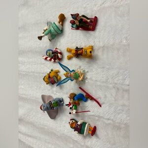 Nine vintage Disney collectable Christmas ornaments